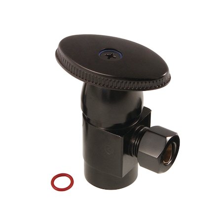 Kingston Brass 1/2"IPS x 3/8"O.D. Anti-Seize Deluxe Quarter Turn Ceramic Hardisc Cartridge Angle Stop, Oil Rbd Brnz CD43305VA